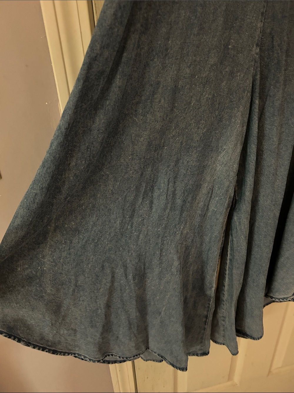 Light Wash Denim Zenana Wide-leg jumpsuit w/ adjustable straps - Picture 3 of 4